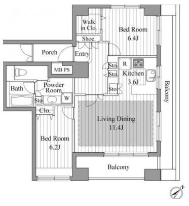 レジディア新川Ⅱ 間取り