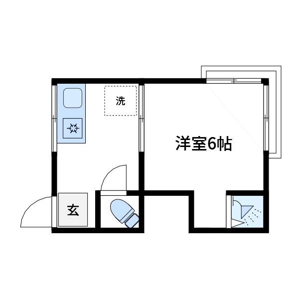 千草荘A A-5号室 間取り