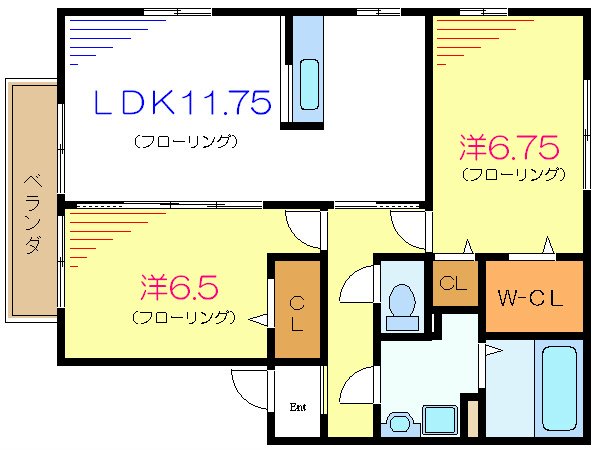 ＧｅｍｉｎｉＢ棟 間取り