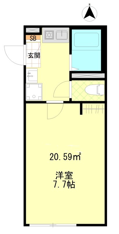 ルミナス千住大橋 104号室 間取り