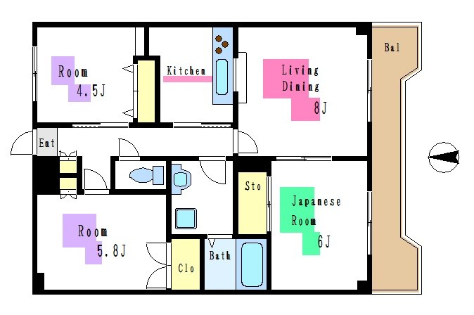 関寅ビル第２ 804号室 間取り