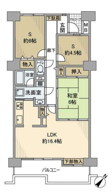 ライオンズマンション南市川 827号室 間取り