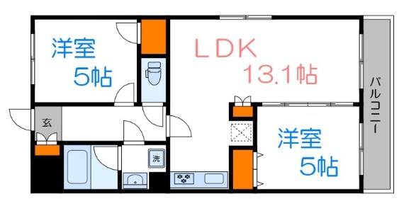ベルフレンテⅡ 201号室 間取り