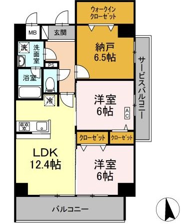 TEC　Residence 703号室 間取り