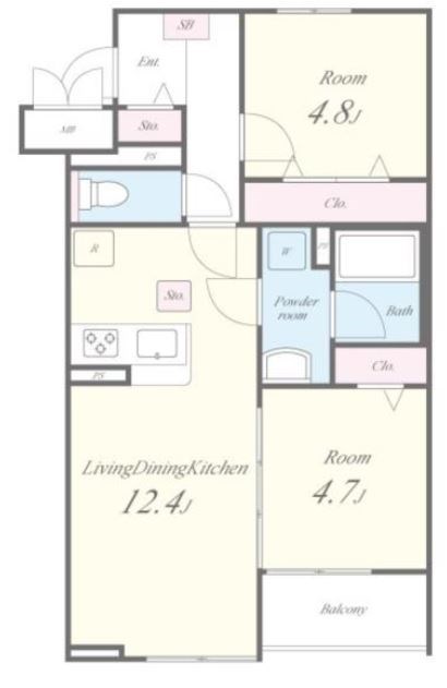 CHEVAL南葛西 103号室 間取り