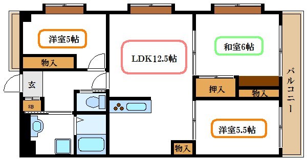 グリーンハウス下鎌田 間取り