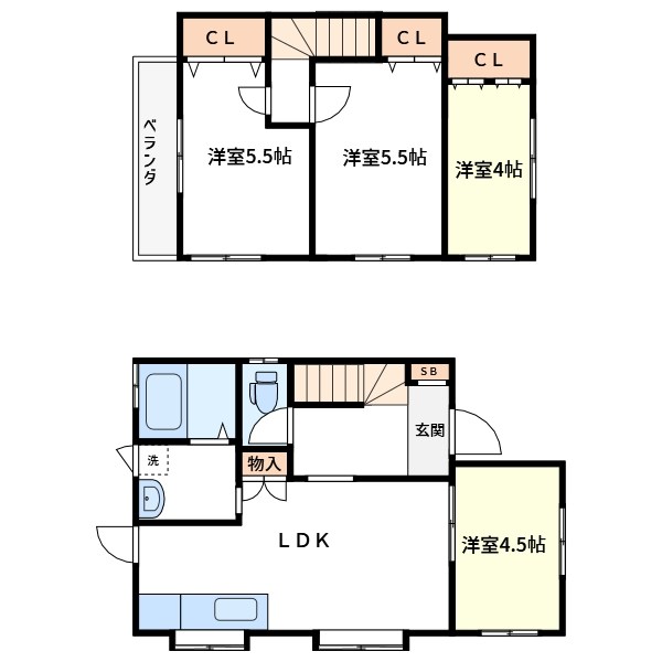 市川大野１丁目戸建 間取り図