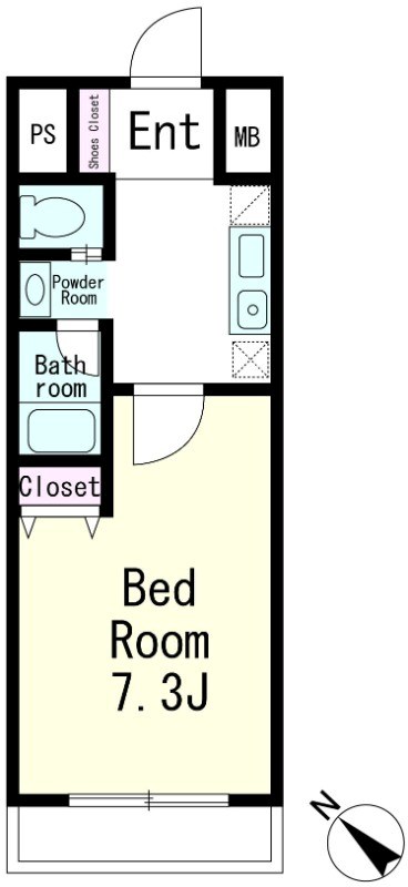 フレア堀江 707号室 間取り