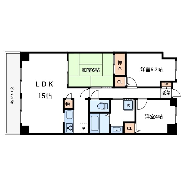 リヴィエール 302号室 間取り