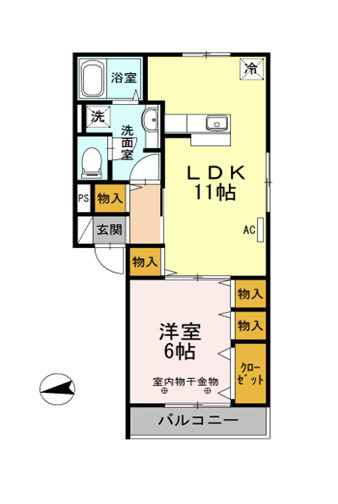 プランドルコート 302号室 間取り