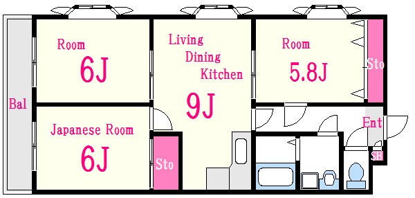 瑞江レジデンス芦田 203号室 間取り