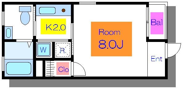 フェイス 202号室 間取り