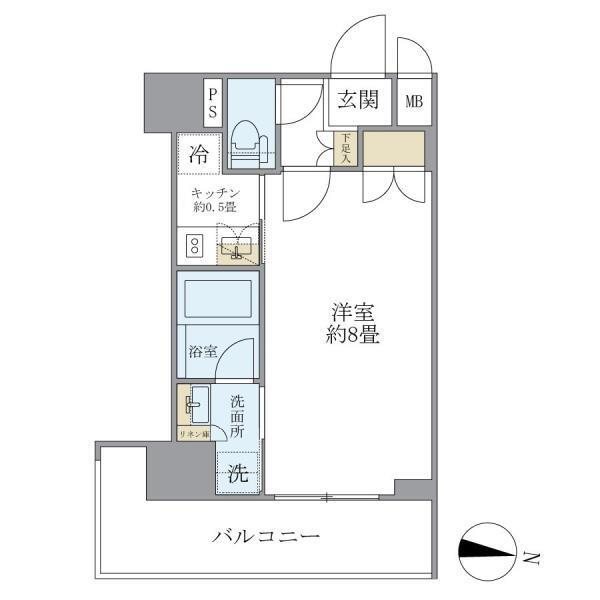 レクシード両国駅前 1104号室 間取り