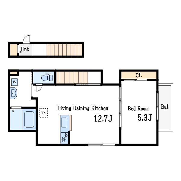 カーム　カモミール 201号室 間取り