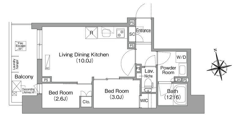 コンフォリア・リヴ門前仲町ＥＡＳＴ 402号室 間取り
