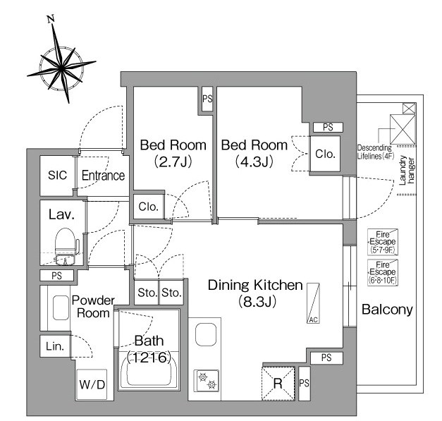 コンフォリア・リヴ門前仲町ＥＡＳＴ 間取り