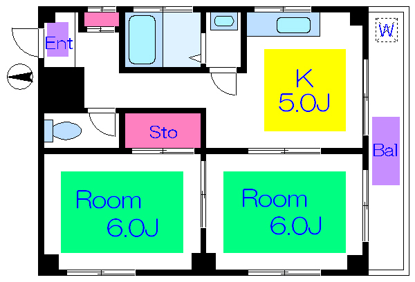 第二谷中コーポ  間取り