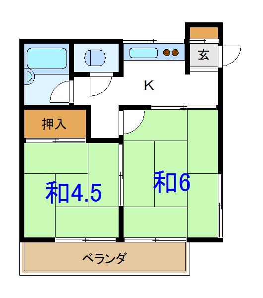 第二清和荘 201号室 間取り