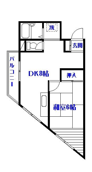 プランドール加甚2 407号室 間取り