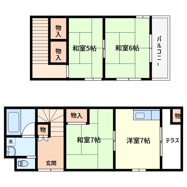 松戸市古ヶ崎２丁目戸建 間取り図