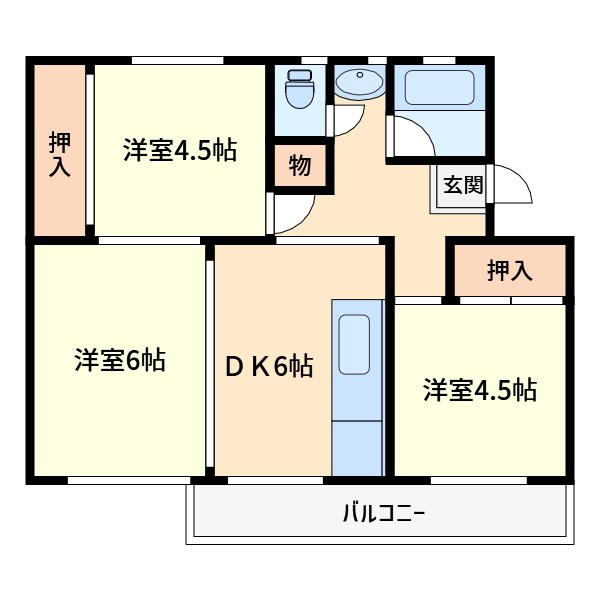 第二あやめ台団地６号棟 間取り図