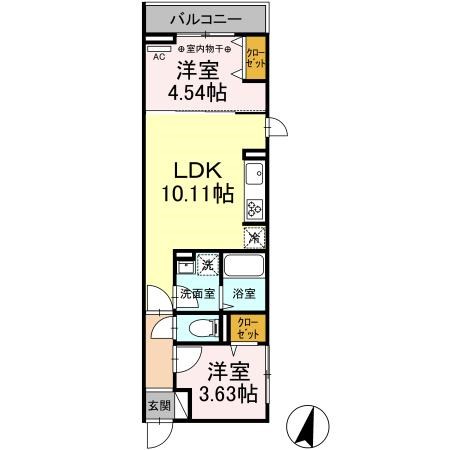 ルリアン綾瀬Ⅱ 間取り