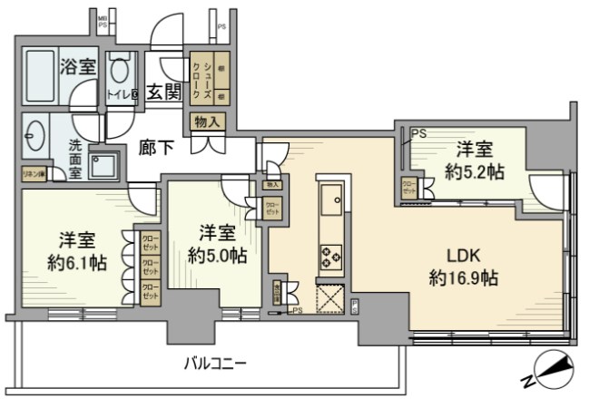 プラウドタワー小岩フロント 間取り