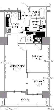 パークアクシス日本橋浜町 間取り