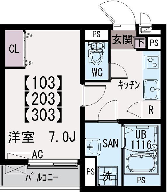 イクシオ中葛西 203号室 間取り
