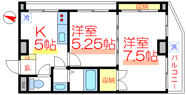 プランドール上田 間取り図
