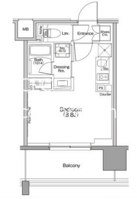 ザ・パークハビオ行徳駅前  413号室 間取り