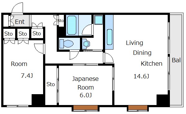 エバーグリーン 303号室 間取り