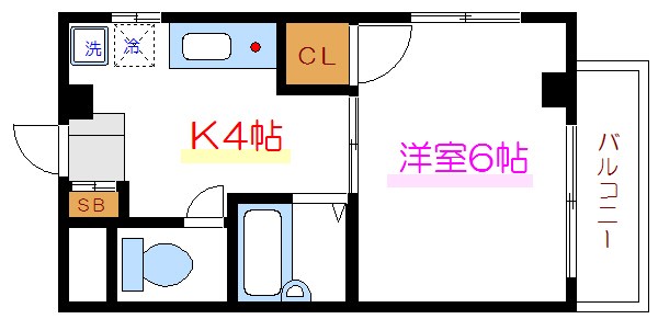 シャルマンモリタⅡ 404号室 間取り