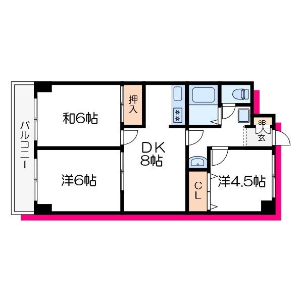 レジデンス富美浜 405号室 間取り