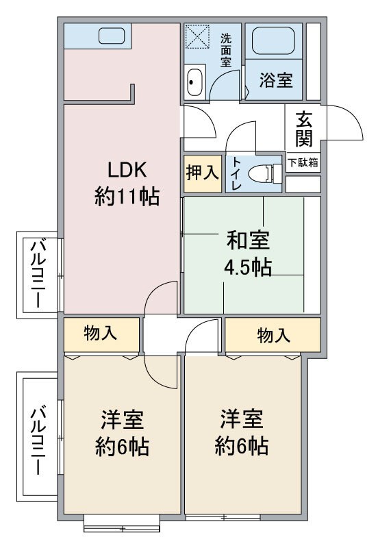コート・グランディア一ツ家 間取り