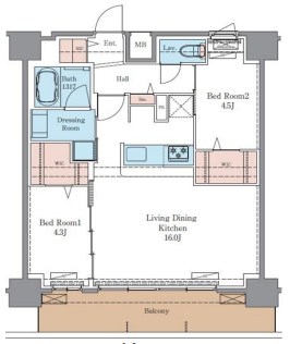 LUXENA+PAWS南行徳 1004号室 間取り