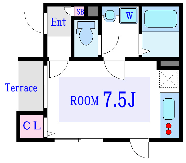 フルール谷中  102号室 間取り
