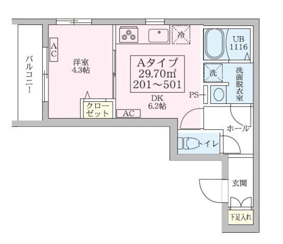 リブレスト篠崎 201号室 間取り