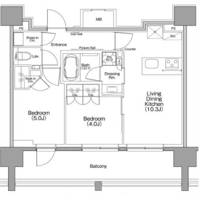 ザ・パークハビオ行徳駅前  1104号室 間取り