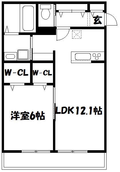 ル　シエル　ブルー 103号室 間取り