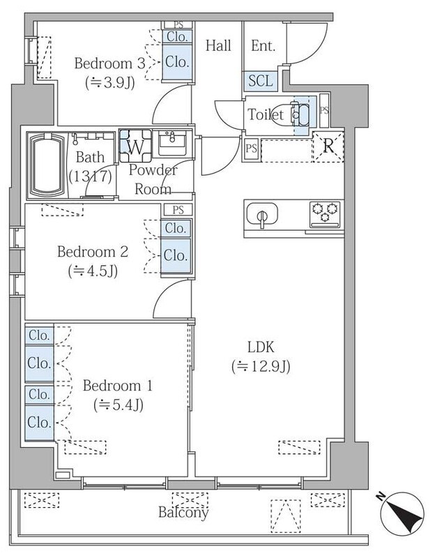 グランジット月島ＴＯＫＹＯ　ＢＡＹ 間取り
