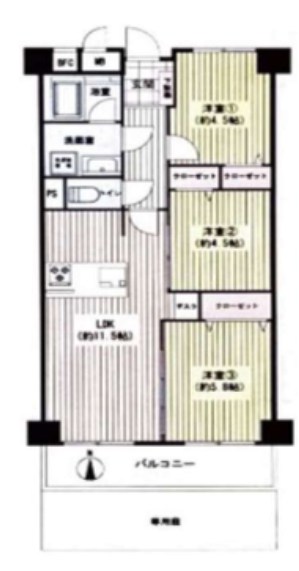 三井東陽ハイツ 間取り