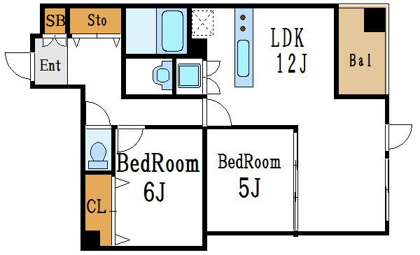 PRISM　COURT 平井 402号室 間取り