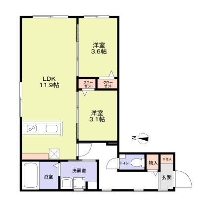 リザーブ北綾瀬 401号室 間取り