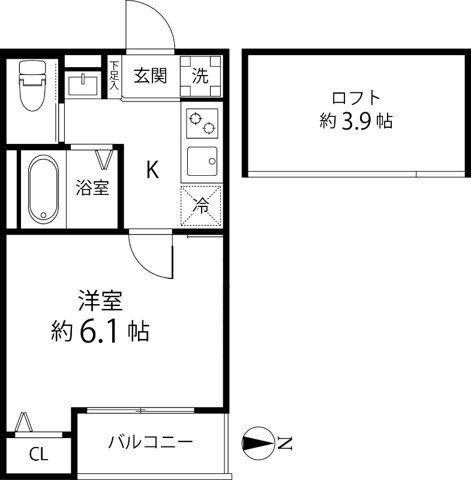 T&rsquo;s Cuore六町Ⅰ 304号室 間取り