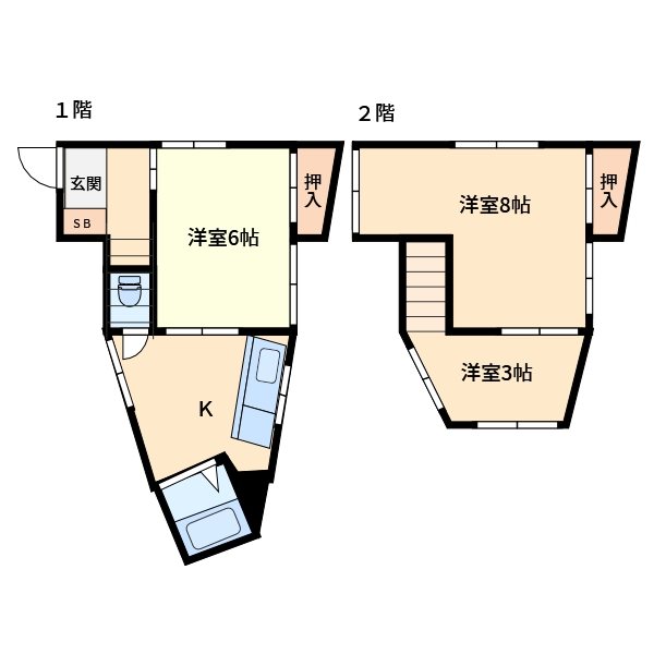 本木1丁目貸家 間取り