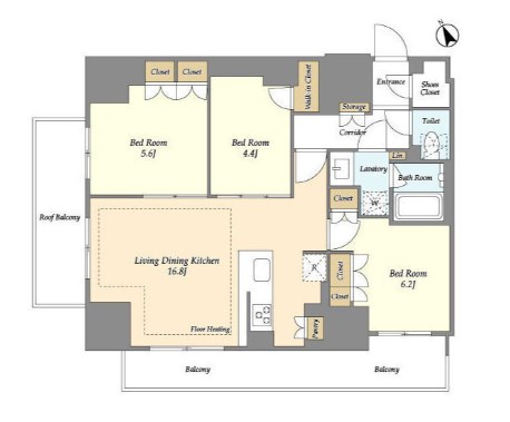 オアーゼ日暮里レジデンス 1208号室 間取り