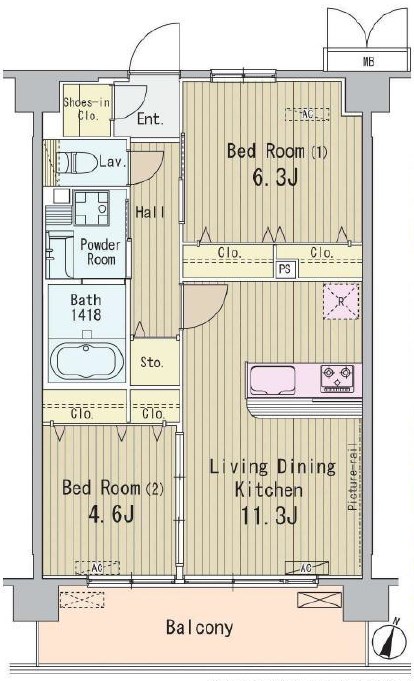 HIGASHIKOMATSUGAWA　APARTMENT 間取り図