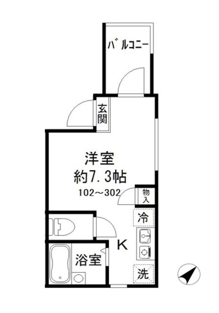MELDIA梅田Ｂ 間取り図