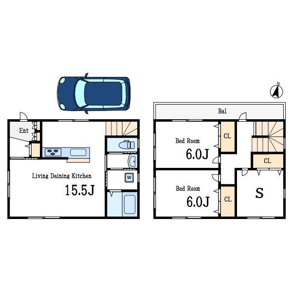 小島貸家 間取り図